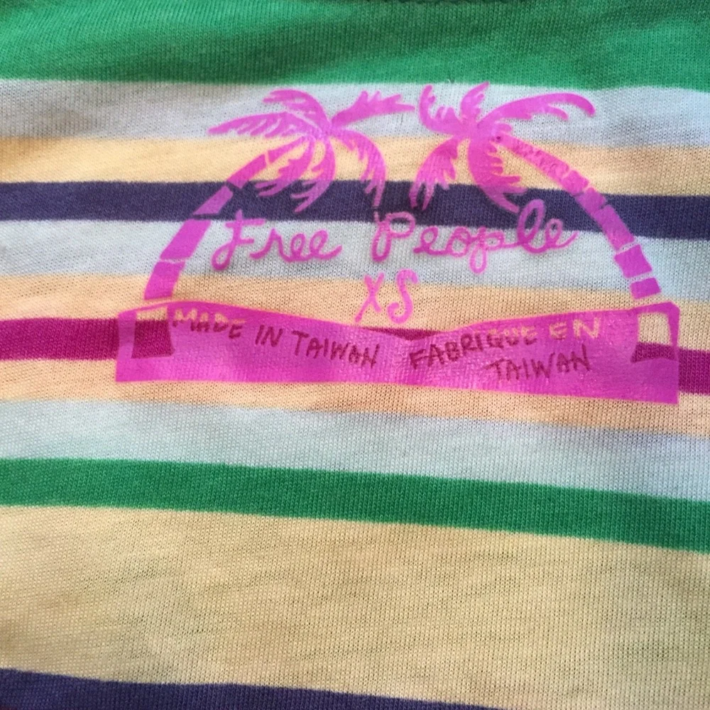 FREE PEOPLE TOP TANK SLEEVELESS BLUE PURPLE GREEN STRIPED Size XS